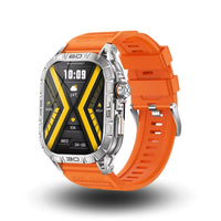 Prata + 1 Pulseira Silicone Laranja